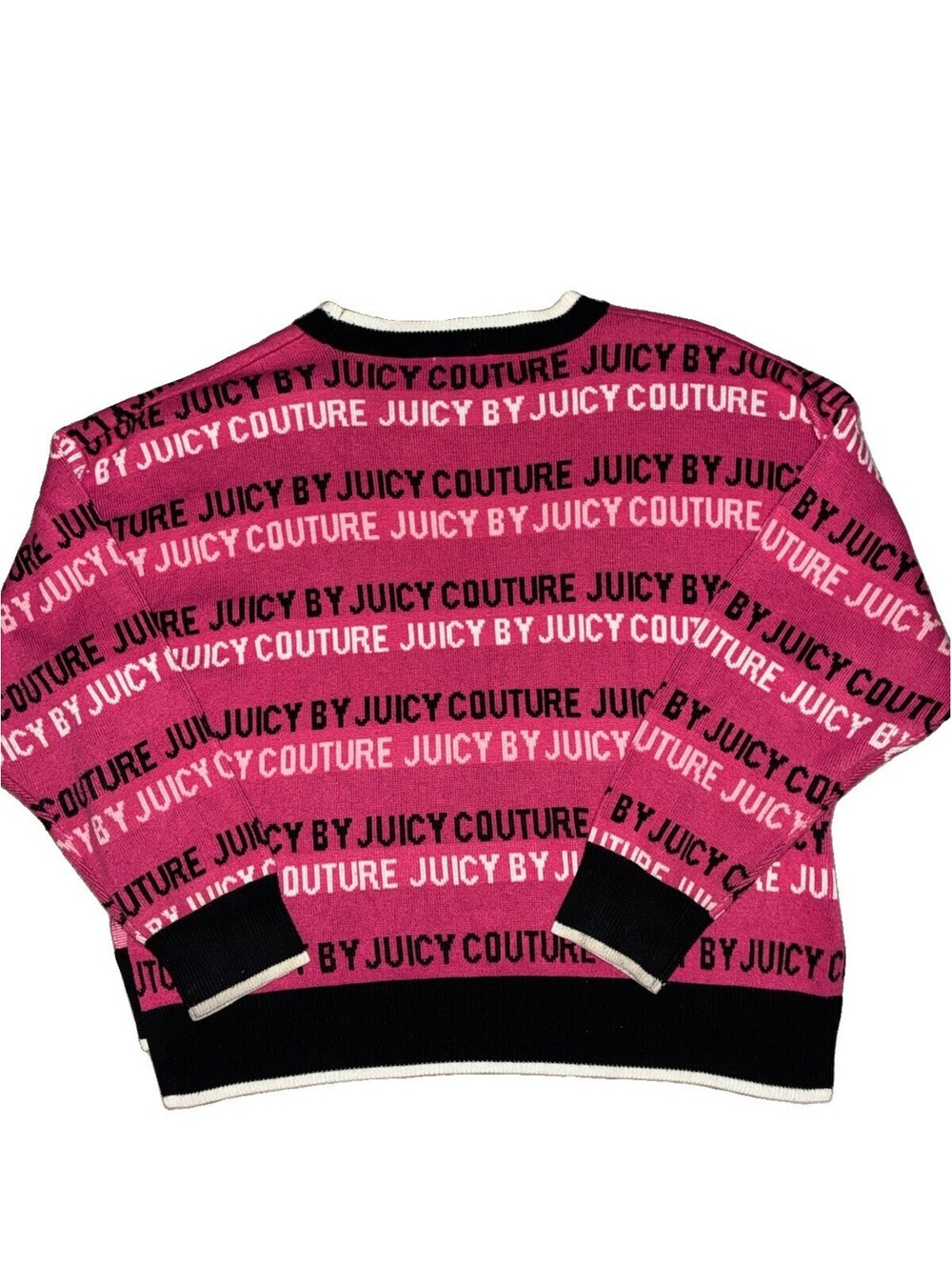 Juicy Couture Women’s Pink Logo Knit Acrylic Crewneck Pullover Sweater XL - Picture 8 of 9